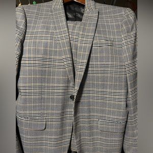 Topman skinny suit- black/gold